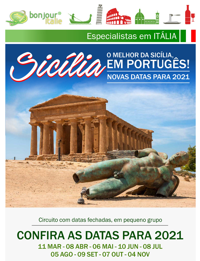 BONJOUR ITALIE - ESPECIALISTA EM ITÁLIA

O Melhor da SICÍLIA, em português l NOVAS DATAS para 2021

"Informativo originalmente direcionado aos Agentes de Viagens.
Fale com seu Agente ou empresa anunciante para mais informações"

ww3.mailnews.com.br/email/BONJOUR-…

#MAILNEWS #BONJOURITALIE