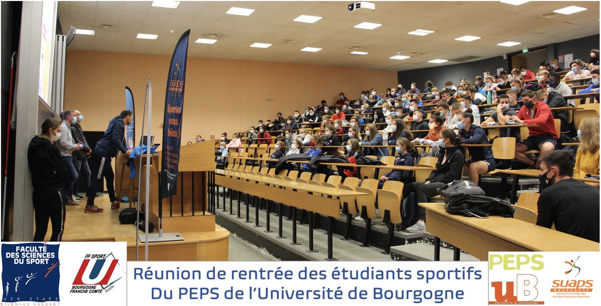 Quelques images de la réunion de rentrée des étudiants sportifs du PEPS de l'Université de Bourgogne 😁 @FFSportU @Lebienpublic @univbourgogne @SuapsDijon