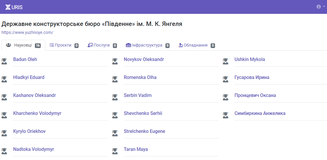 OSNUkraine's tweet photo. Our team continues to create a national #CRIS-system URIS 🇺🇦 https://t.co/FDycwUKO1k We use @ORCID_Org API for the initial filling of URIS. The profile of the institution in our institution now looks like this: https://t.co/g9aAdcHqoT