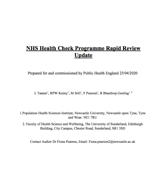 HEconEvSynNCL's tweet photo. Louise Tanner, @RyanPWKenny, @librarymade, Fiona Person &amp; @RashmiBhardwaj0 have published an update of the NHS Health Check Programme Rapid Review. Information on this project and a link to the paper can be found here: https://t.co/jBooYnAQSc or here: https://t.co/kDOBuYvZRb RT https://t.co/N0h5hLgYUO