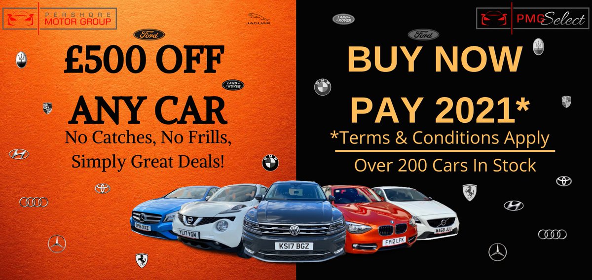 🙌 Did Someone Say Offer? 🙌

💸 £500 Off EVERY Car
- No Catches
- Can be used with our Buy Now - Pay 2021 scheme

💸 Buy Now - Pay 2021*
- Available on EVERY car!
- *Subject to status, terms and conditions apply.

📞 01386 570323
💻 bit.ly/2RYX6gB

#usedcars #caroffer