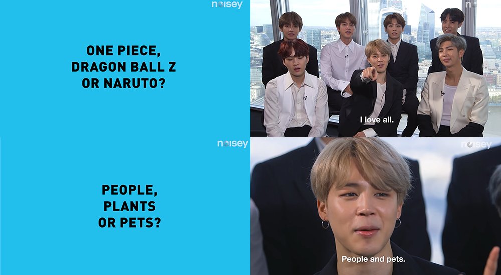  #jimtober D8: As a true Libra, when BTS are asked this or that questions, Jimin either chooses a mix of the answers, or makes up his own answer. That's also where his nickname "puppykitty" came from since that was his answer between "puppy or kitty?" 