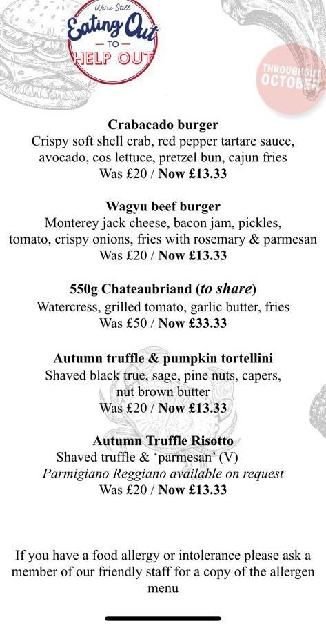 runninghorseAld's tweet photo. Throughout October you can still enjoy a selection of specials for a discounted price MONDAY THROUGH TO SATURDAY! https://t.co/YCKx9LkmIv