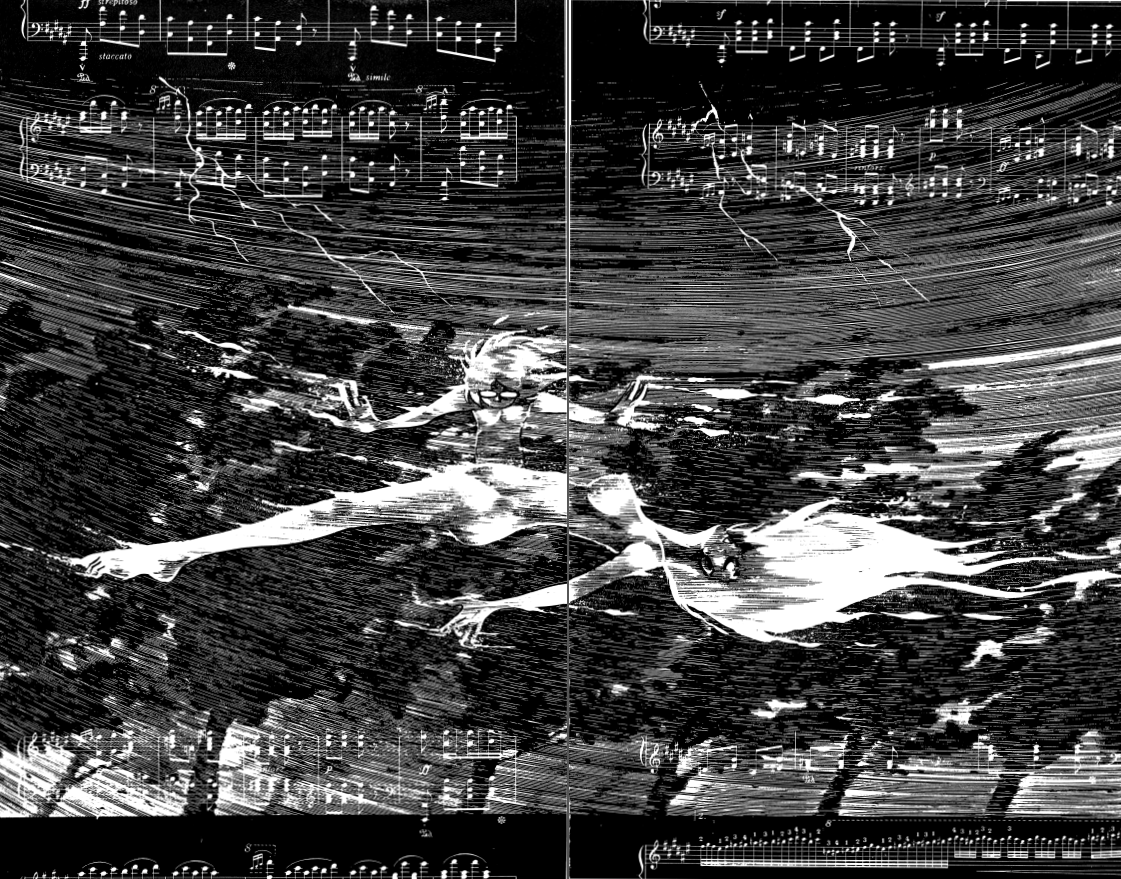 ちなみに
「共犯幻想」(原作・斎藤次郎、作画・真崎守)
の見開き頻度は
雑誌掲載時・初単行本時・ブロンズ社選集時で差異はあるものの
概ね11回～12回に1回
当時としては(今でも?)かなりの高頻度
#真崎守 