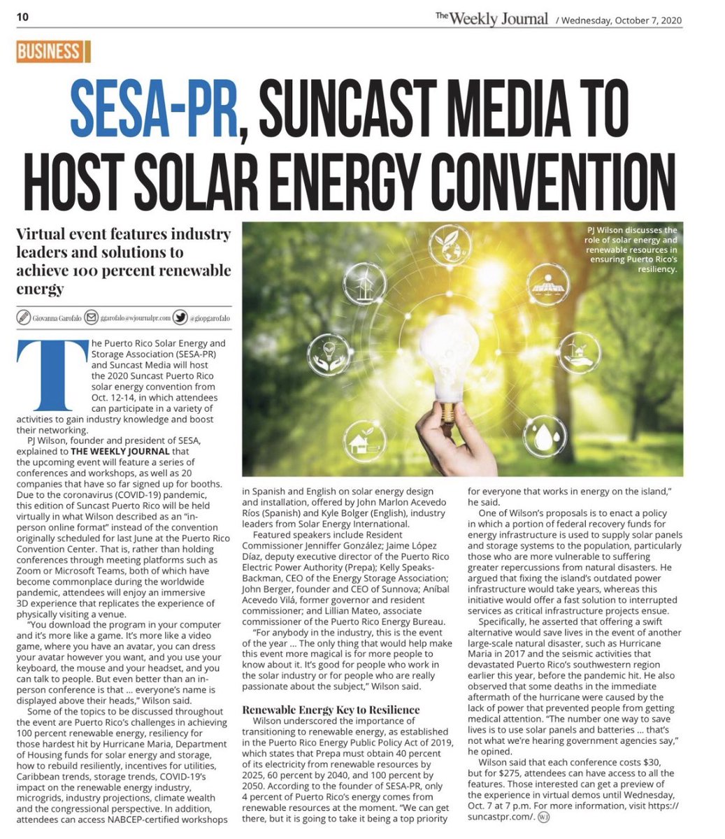 javrua's tweet photo. @SESA_PR &amp; @mysuncast to host #SuncastPR🇵🇷, a unique, immersive #3D #Solar + #Energy #Storage Event, via @wjournalpr ☀️🔋

Register #NOW @ https://t.co/Ix1G8bnrzR !!!

https://t.co/h0RF0dzWwW https://t.co/65vlkun1Pa