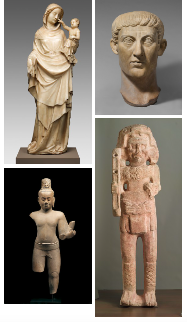 The section brings together Maya, Khmer, Roman, and European sculptures that "assert a connection between the human and the divine." Let's look at that Cambodian sculpture, shall we?  @Terressa_Davis  @ChasingAphrodit  @ARCA_artcrime