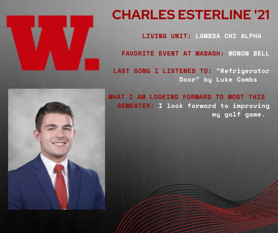 Wabash Senate (@wabashsenate) on Twitter photo Meet Charles Esterline ('21)! Meet Charles Esterline ('21)!