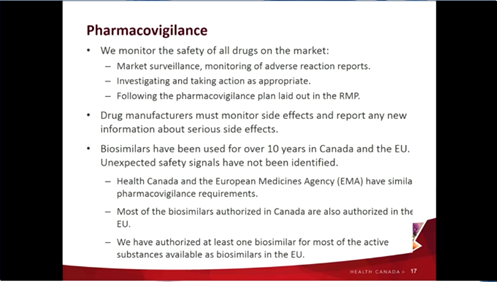 JeremySlobodan's tweet photo. In the 10 years of experience with biosimilars in Canada and the EU, no unexpected safety signals have been identified #biosimilars2020 https://t.co/aBYq7QJwLW