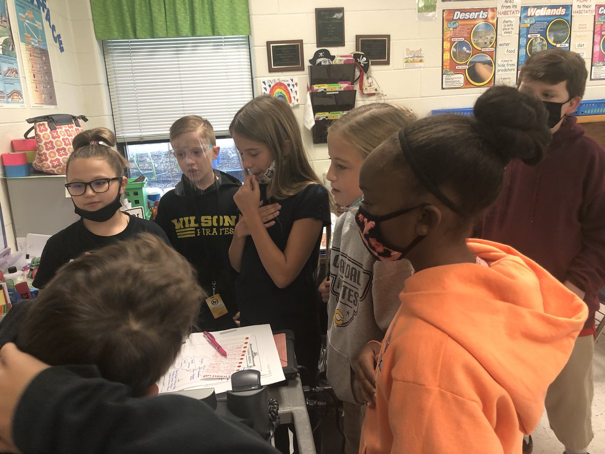 Mrs. Rose’s Class preparing for Wilson Elementary Announcements. We are so excited. <a href="/RroseRebecca/">Rebecca Rose</a> <a href="/NolaKWilson/">Wilson Elementary</a>