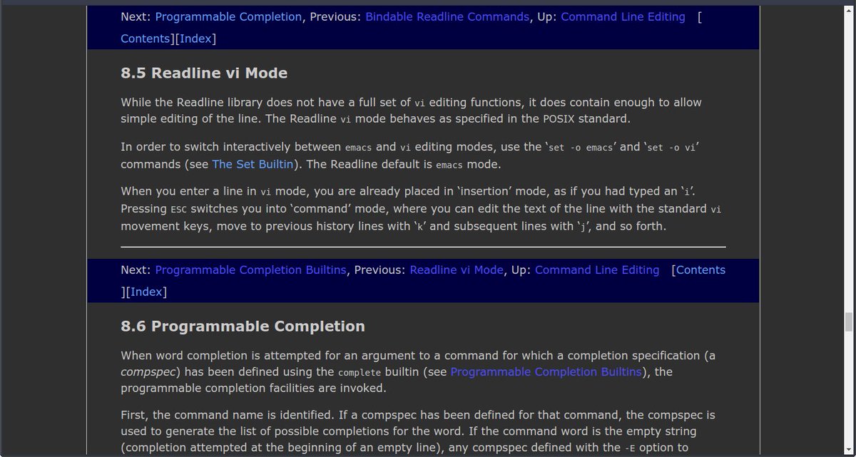 Radio_Azureus's tweet image. #bash #analysis in #shellprogramming

Readline() vi_mode (again)

#bash #sh #zsh #ksh #csh #WomenWhoCode #640daysofcode #301daysofcode #730daysofcode #100DaysOfCode #Linux #OpenSource #POSIX #advancedProgramming #DEVCommunity