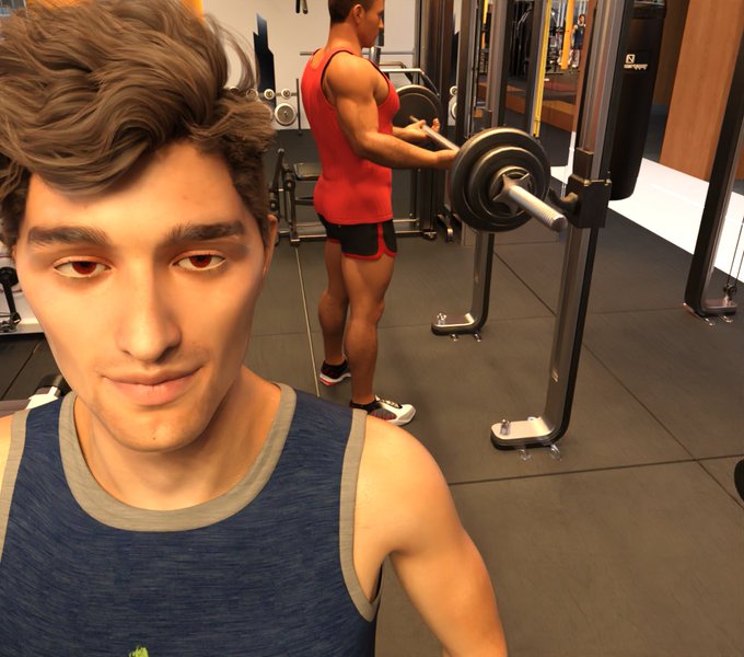 OMG! Look at this big guy in the background. I stole a pic cuz I don't want to look homo. Those arms<a href="/tag/gym"class="tags"><span>#gym</span></a><a href="/tag/motivation"class="tags"><span>#motivation</span></a><a href="/tag/bodybuilder"class="tags"><span>#bodybuilder</span></a><a href="/tag/heavyweights"class="tags"><span>#heavyweights</span></a>