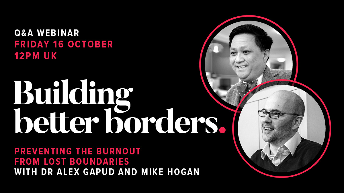 scarlettabbott (@scarlettabbott) on Twitter photo Felt the boundaries around your time, space or energy pushed to the limit this year? You're not alone. How can we help our people (and ourselves) find balance & avoid burnout? Join <a href="/ajgapud/">Alex Gapud, PhD</a>, <a href="/irishmikeh/">Mike Hogan</a> & guest panellist @CVivyanRoberts for the chat. ow.ly/wvg250BHzTG Felt the boundaries around your time, space or energy pushed to the limit this year? You're not alone. How can we help our people (and ourselves) find balance & avoid burnout? Join <a href="/ajgapud/">Alex Gapud, PhD</a>, <a href="/irishmikeh/">Mike Hogan</a> & guest panellist @CVivyanRoberts for the chat. ow.ly/wvg250BHzTG