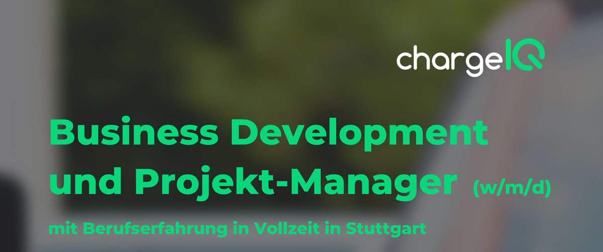 Du hast Lust mal was anderes zu machen?
Dann schau dir doch das mal an ;)

chargeiq.de/team

#karriere #career #start #chargeIQ #stuttgart
#startup #emobility #zukunft #bwl #business #businessdevelopment #socialmedia #projektmanagement