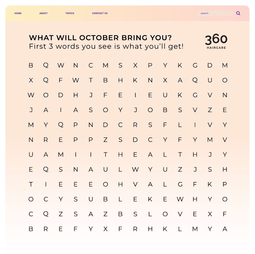 360haircare's tweet photo. Are you up for a fun game, hunnies? Quote us with the first 3 words you see! https://t.co/pfYmt3Q5so