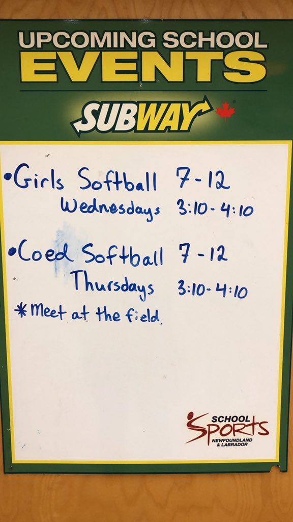 <a href="/TATwolves/">Tricentia Academy</a> Girls Slo-Pitch today 3:10-4:10! Coed Slo-Pitch tomorrow (Thursday) 3:10-4:10! Bring your own gear if possible. Meet at the field. Students, be sure to check the events board in the gym for updates throughout the week.