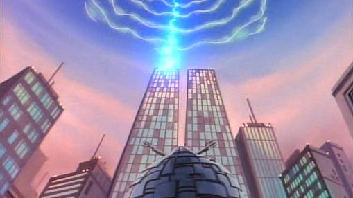 There are many more examples of the WTC acting as a gateway. In an episode of Teenage Mutant Ninja Turtles, the Twin Towers are used to transmit energy that propels the earth into another dimension. Take note of the sphere between the buildings, this will become relevant later.