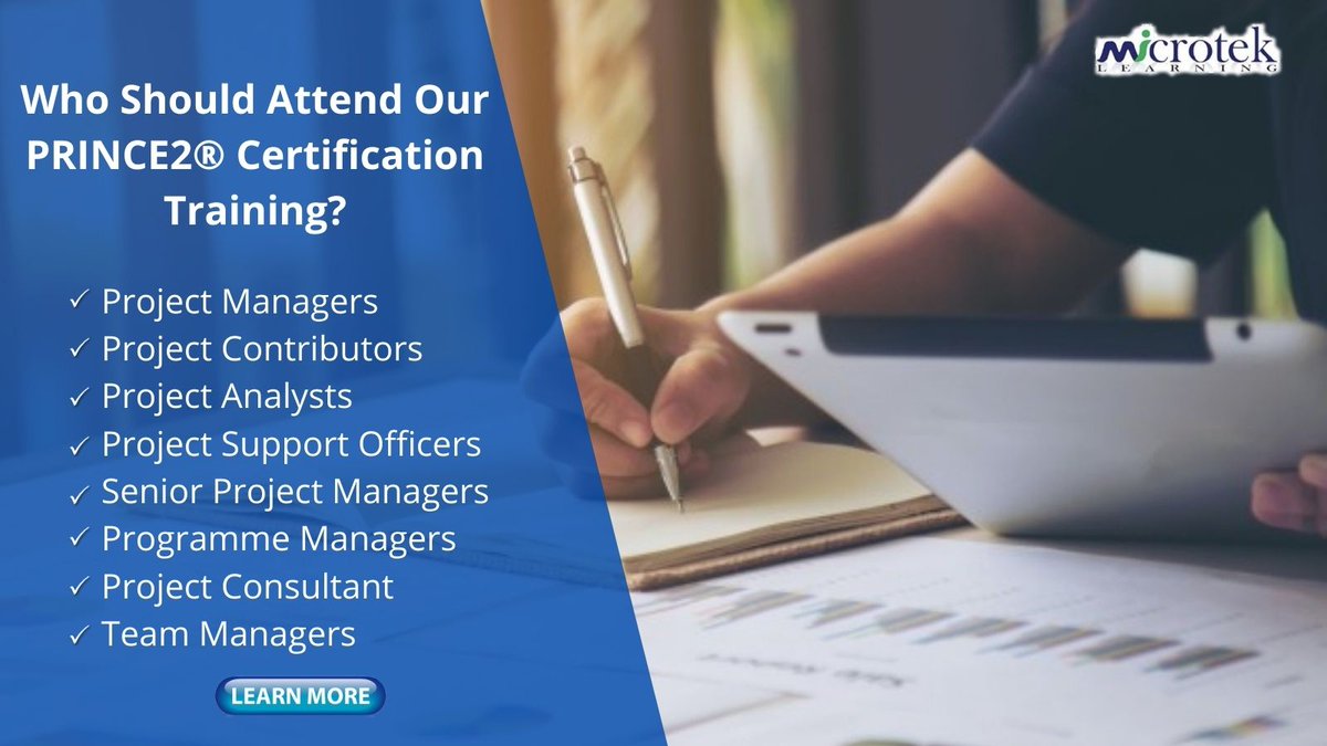 MicrotekLearn's tweet photo. Who Should Attend Our PRINCE2® Certification Training? https://t.co/bZQRllMDQN
#prince2 #prince2foundation #prince2practitioner #prince2agile #agile #trainingprovider #certification #certificationtraining #keeplearning #projectmanagement #projectmanager #corporatetraining https://t.co/P9h6SQpQKl