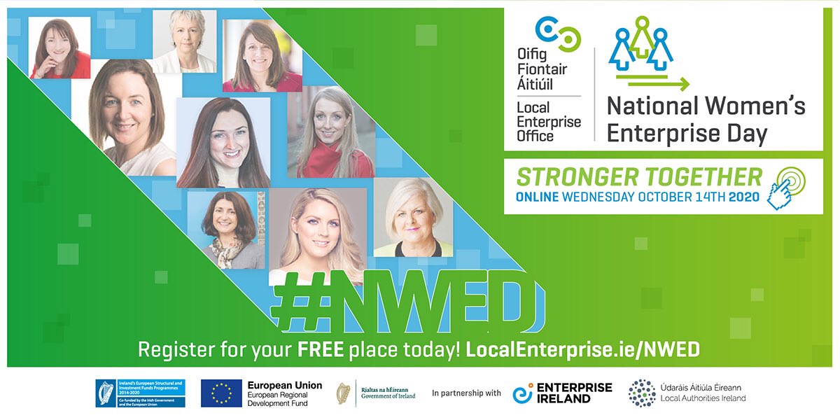 National Women's Enterprise Day takes place on 14th Oct with an amazing speaker line-up and lots of entrepreneurial advice and insight. Register now for FREE at localenterprise.ie/NWED 

#NWED #StrongerTogether #donegal #leodonegal
