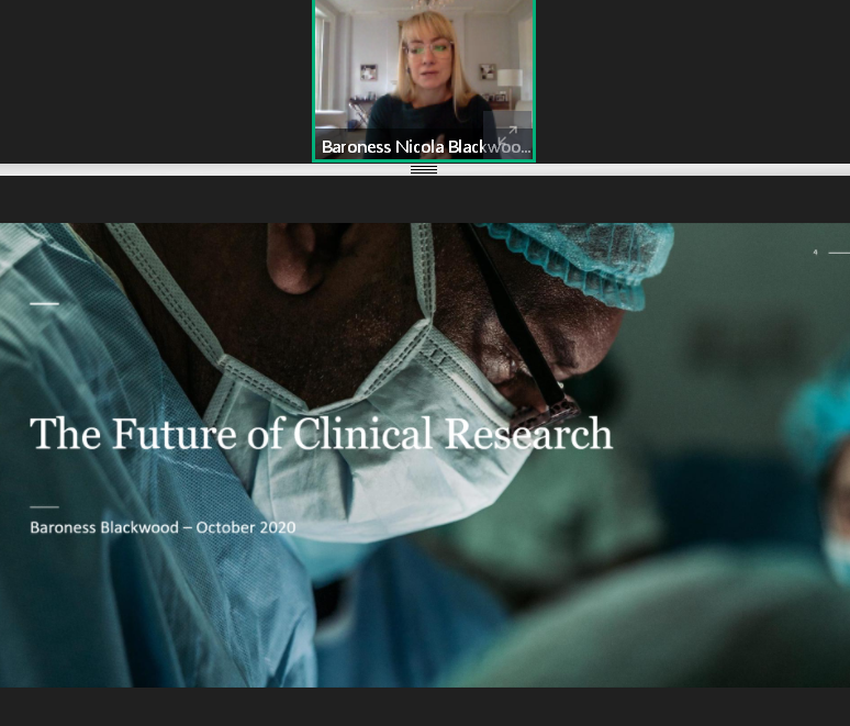 AMRC's tweet photo. “Trials must restart as soon as possible. Thousands of patients are being denied life-saving treatments. They need medical research at full swing as well as protection from COVID-19.” @nicolablackwood #PioneeringPartnerships https://t.co/0bGtdb9OdK