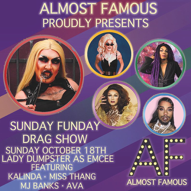 Our premiere event at Mass Ave’s newest entertainment space! Come check out the new space and support some amazing local queens. Follow us here and on our other social media outlets for upcoming events! Tickets available through link below 

eventbrite.com/e/sunday-funda…