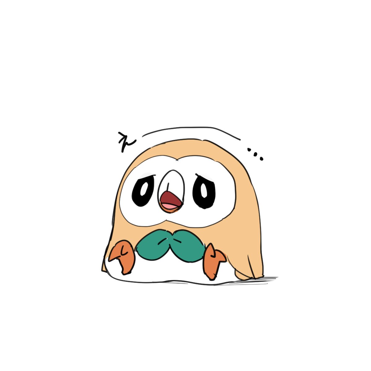 rowlet no humans pokemon (creature) open mouth solo white background owl arrow (symbol)  illustration images