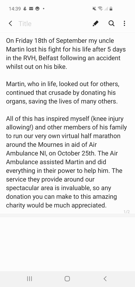 I'm fundraising for Air Ambulance Northern Ireland using <a href="/JustGiving/">JustGiving</a>. Check out my page #JustGiving justgiving.com/Mark11Poland?u…  

Any donation greatly appreciated. Thank you.