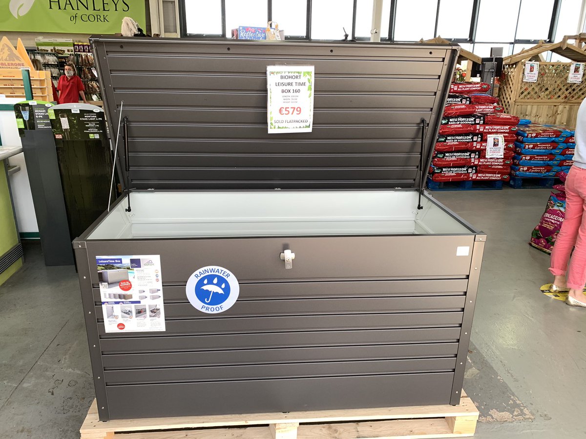 Barrowbridgeltd's tweet photo. Great range of quality garden storage solutions from #Biohort now on display at @HanleysOfCork https://t.co/Q4MCDZN8KV