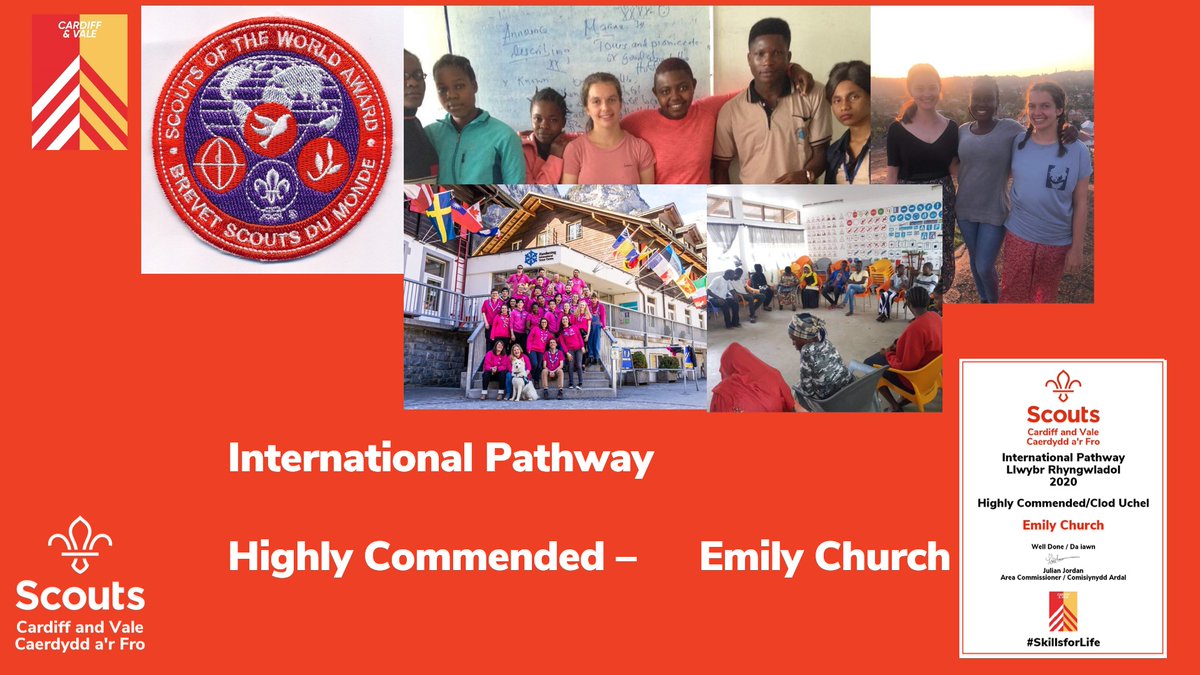 CardiffValeArea's tweet image. Congratulations to the 24th World Jamboree Leadership team for gaining the International Pathway Award 2020. Also well done to Emily Church for being highly commended for her work.

#iScout #iScoutCymru #SkillsForLife #CAVAwards