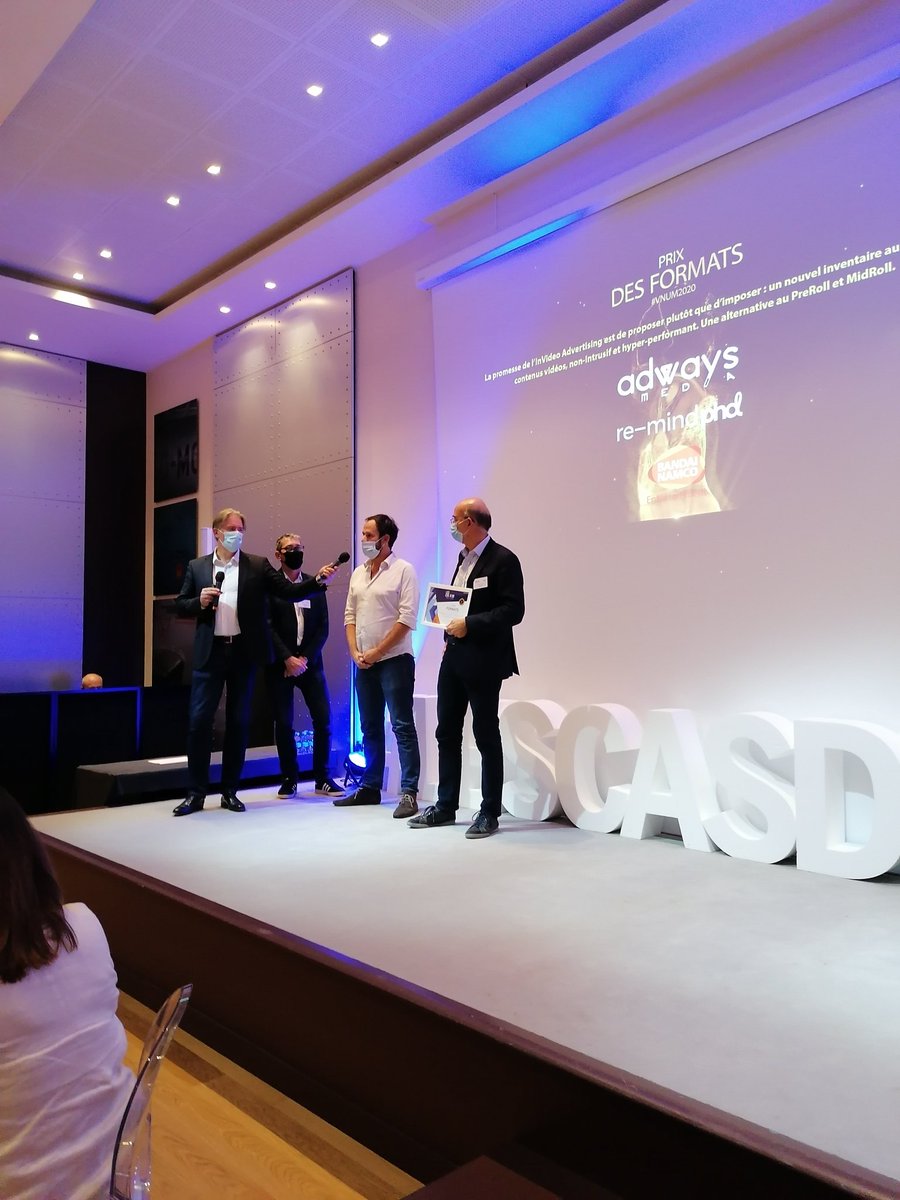 Adways remporte le premier prix des Formats en collaboration avec Remind-PHD et Bandai Namco Entertainment 🏆 !

#VNUM2020