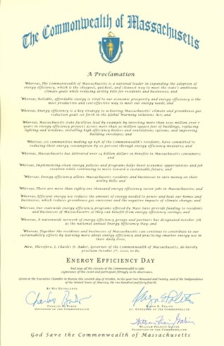 MassDOER's tweet photo. Today in celebration of #EEDay2020, @MassGovernor issued a proclamation to highlight MA’s national leadership &amp; underscore energy efficiency as a key strategy to achieving our climate goals by lowering emissions &amp; saving our residents &amp; businesses money https://t.co/zJs8L1pMDg https://t.co/r9i636s2TI