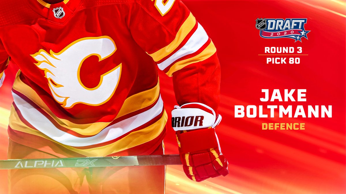 Calgary Flames (@nhlflames) on Twitter photo With the 80th pick in the #NHLDraft, the #Flames have selected defenceman Jake Boltmann!
Welcome to the C of Red, <a href="/Boltmann10/">Jake Boltmann</a>! With the 80th pick in the #NHLDraft, the #Flames have selected defenceman Jake Boltmann!
Welcome to the C of Red, <a href="/Boltmann10/">Jake Boltmann</a>!