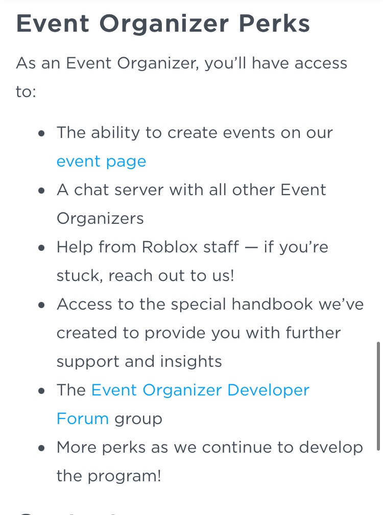 Rtc On Twitter News According To Rbxnews Developers Can Now Apply To Host Virtual Or Real Life Events And Seminars Using A New Feature They Have Partnered With Bevy To Create A - roblox organizer