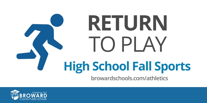 BCAA_Sports's tweet photo. On Mon., October 12, @browardschools high schools will move into Phase 3 of Return to Play: starting official practice for fall sports. Protocols for health/safety are in place. Check out our website for FAQ and more info at https://t.co/VkmpiopV0m https://t.co/rDuMWzmeFj