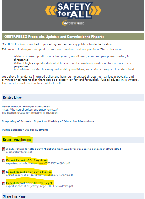 osstf's tweet photo. #NEW - Want to know what experts said regarding the province's flawed return to school plan? Reports from 3 experts - @AmyGreerKalisz, @DFisman, and Jeffrey Siegel , are available now on the #OSSTF #SafetyForAll website - https://t.co/JZhrOMyUc7 #AEFO #ETFO #OECTA #Onted #Onpoli https://t.co/GRMVeuvAWu