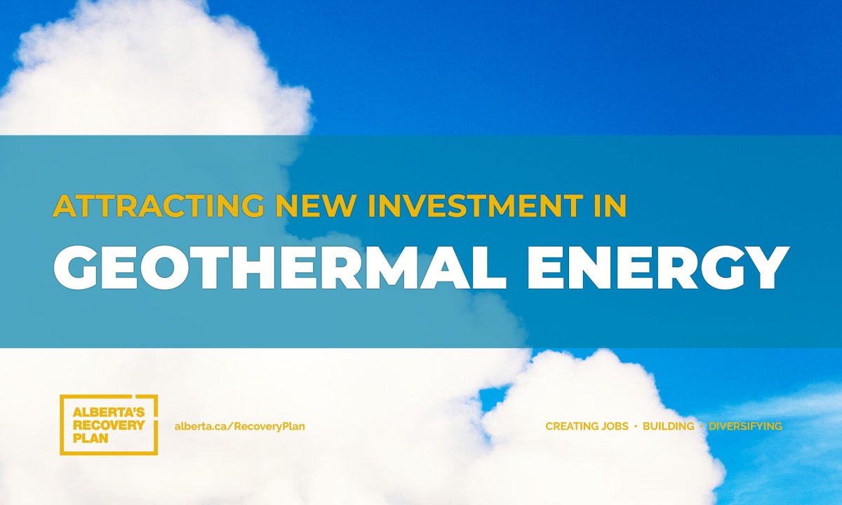 jkenney's tweet photo. To attract new investment in Alberta’s energy sector and create jobs, @YourAlberta will create a stable regulatory environment that will unleash the province’s geothermal potential.

https://t.co/WKaF1YG7yp https://t.co/kc4DNyB64R