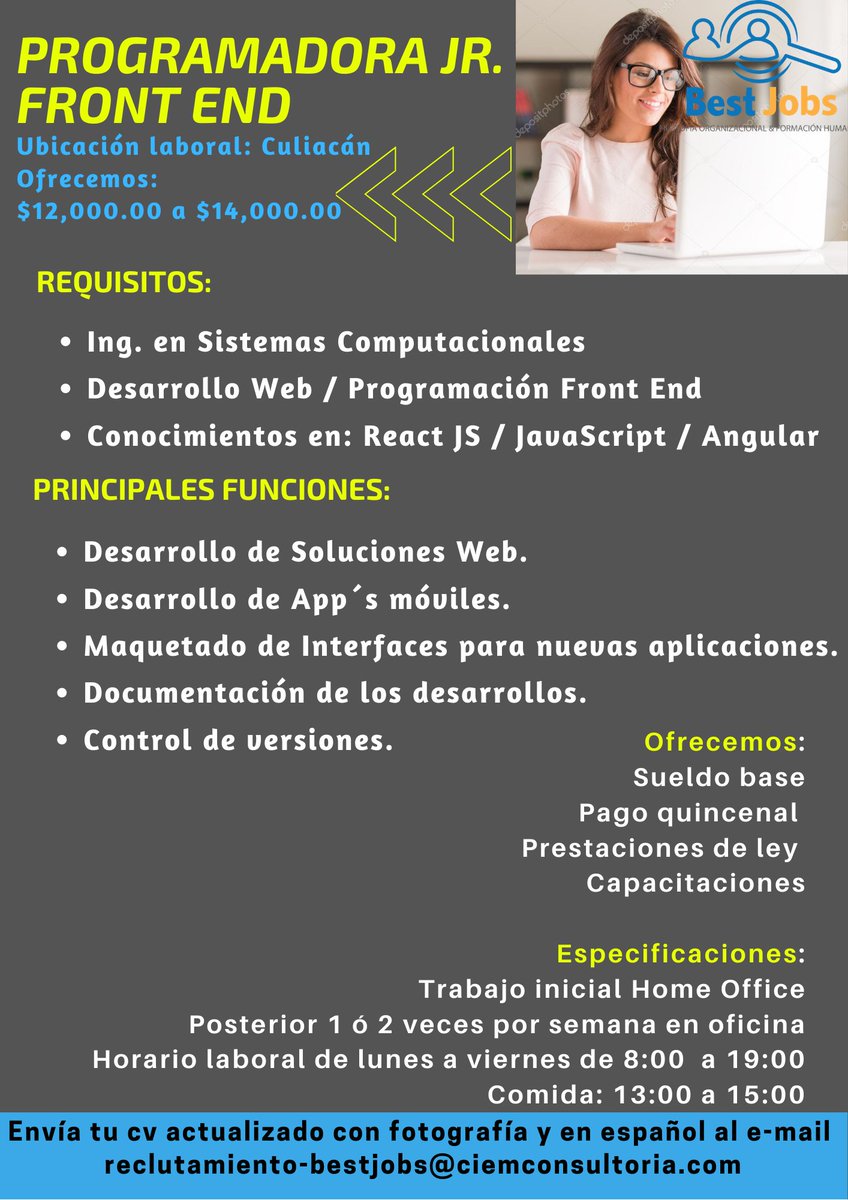 bestjobsmx's tweet image. #programadores #programadorjava #programadorweb #frontend #mujeres #mujeresprofesionales #junior #clientessatisfechos #comercioelectronico
@ahuilopez