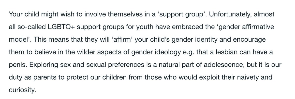I want to share what I learned today about a UK-based anti-trans hate group called Our Duty. The purpose of this group is to provide support for parents who want to make their trans child normal. Here are some screencaps from their webpage. (They're upsetting.)