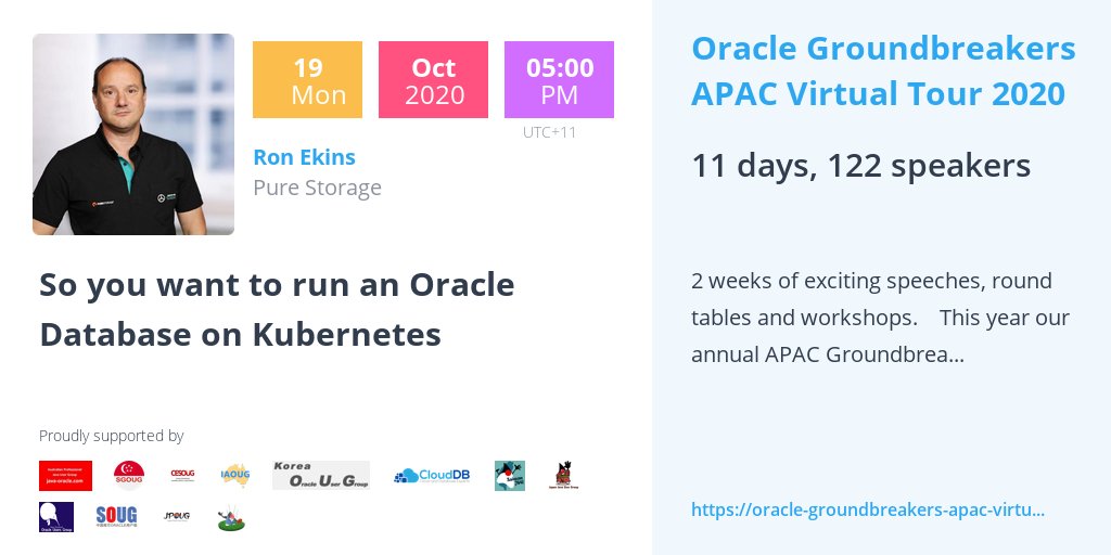 RonEkins's tweet image. Excited to be speaking at Oracle Groundbreakers APAC Virtual Tour 2020!

Check it out at …-apac-virtual-tour-2020.heysummit.com/?sc=BYHVjBnB

RT if you think others will find this helpful

#oraclegroundbreakersapacvirtualtour2020 
@oracleace @apacouc #ACED