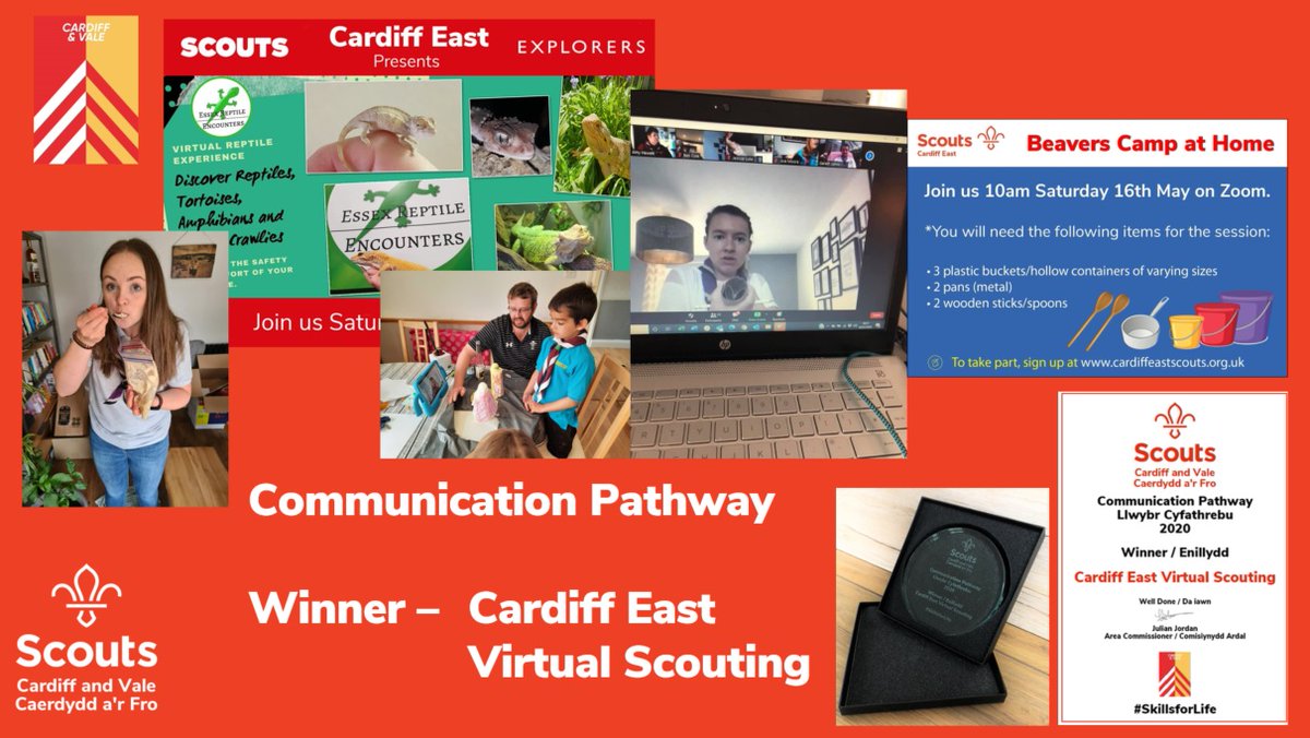 CardiffValeArea's tweet image. Congratulations to @CardiffEastScouts for being awarded the Communication Pathway Award 2020 for their virtual Scouting.

#iScout #iScoutCymru #SkillsForLife #CAVAwards