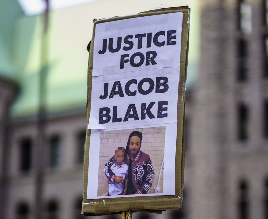 ajplus's tweet photo. #JacobBlake has left the hospital, over a month after being shot at in the back 7 times by Kenosha police.

He is now at a spinal rehabilitation center; it will take a “miracle” for him to walk again, says his attorney. No police officers have been charged for the shooting. https://t.co/kpZPWeP0R5