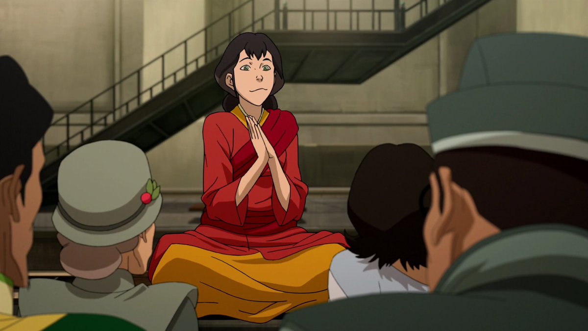 REASONING: Pema is, above all, a very kind, loyal, patient & dedicated woman. she’s tolerant, diligent and quite fair. she dedicated herself entirely to the Air Nation & protects her children & others to the best of her ability.