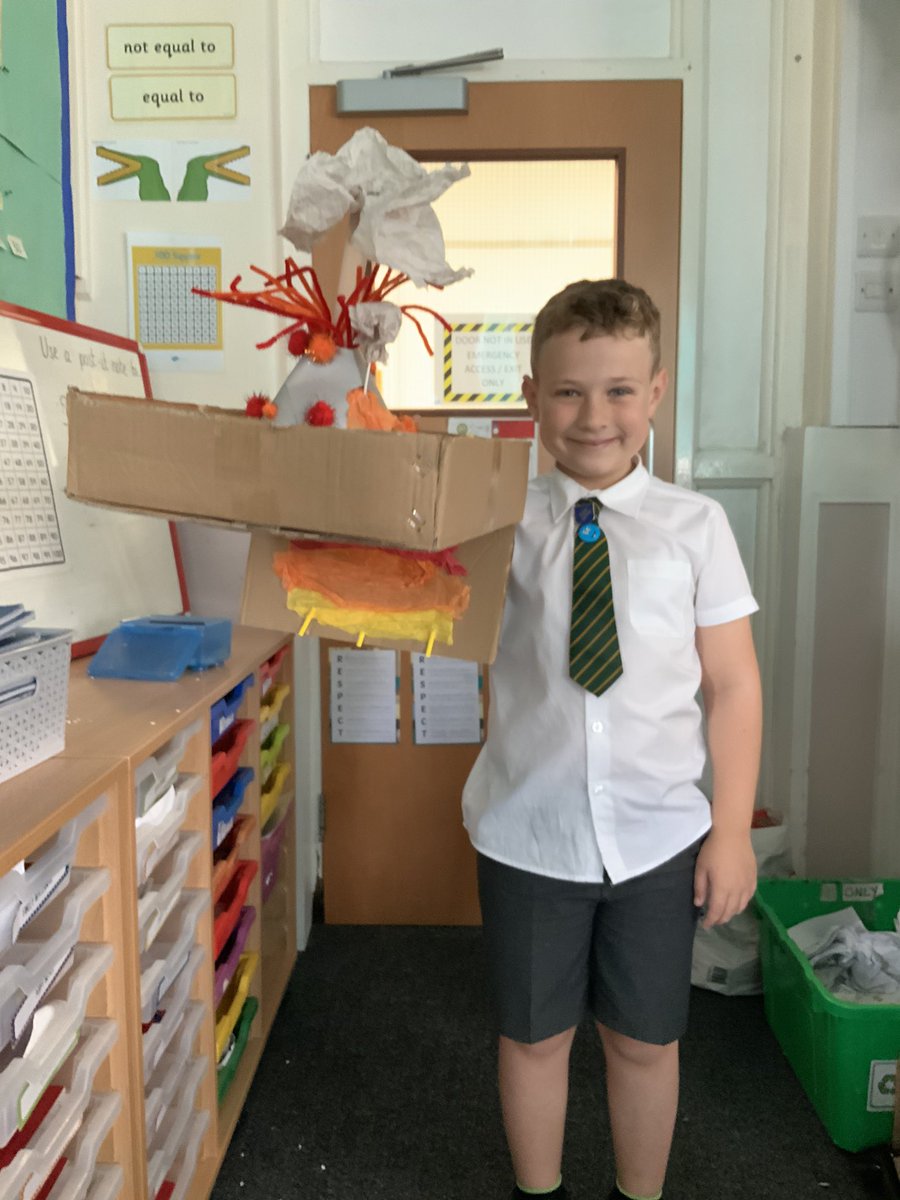 Seth’s volcano is fantastic! 🌋 It was great hearing about everyone process he went through to make it 🤩 

He’s also included a magma chamber underneath his volcano, who remembers what the magma chamber is used for? 🤔 

Great effort Seth! Keep these volcanoes coming in 3CC 😀