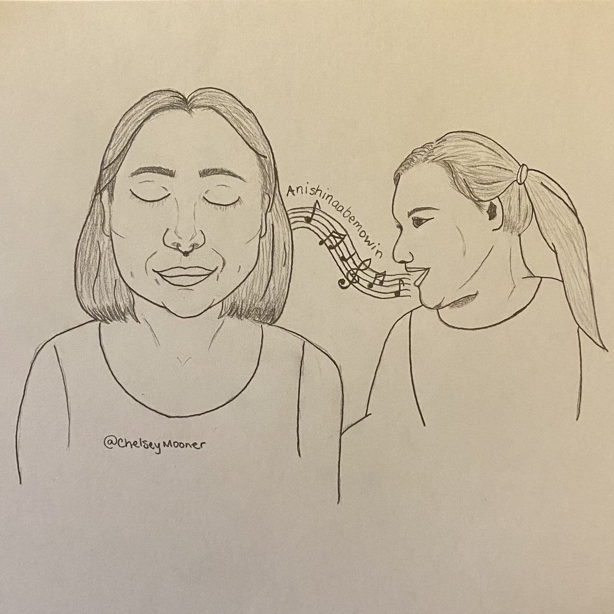 ChelseyGiizis's tweet image. Day 7: Language. Hearing my children speak Anishinaabemowin is like music to my ears❤️#ndninktober2020 #ndninktober #ndnart