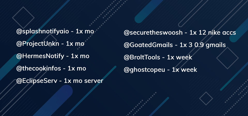 🎁 9x winner giveaway
🎫 Drawing 10/10

🔄 RT
💙 Like
🤼 Tag 2 Friends
👥 Follow

<a href="/splashnotifyaio/">Splash Notify</a>
@ProjectUnkn
<a href="/HermesNotify/">Hermes Notify</a> 
<a href="/thecookinfos/">cookinfos</a>
<a href="/EclipseServ/">Eclipse Servers</a>
<a href="/securetheswoosh/">Secure The Swoosh</a>
<a href="/GoatedGmails/">Goated Gmails</a> 
<a href="/BroltTools/">BroltTools</a> 
<a href="/ghostcopeu/">GhostCop</a> 
<a href="/Cop_Supply/">Cop.Supply</a> 

👀 See image for prizes!