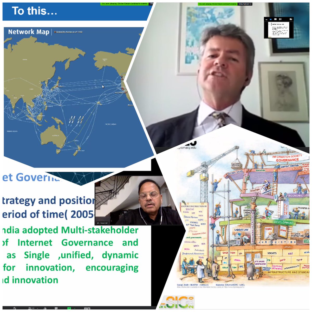 The first thematic session at #inSIG2020 had <a href="/Olivier_CL/">O Crepin-Leblond</a> and <a href="/drgovind4/">Dr Govind</a> speaking on history and evolution of the Internet.