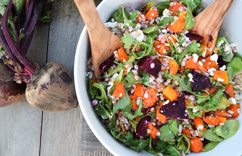 What's your favorite part of fall? 🍂 One of ours is eating seasonally inspired dishes like <a href="/bucketlisttumRD/">Sarah S, MPH, RD</a>'s Roasted Beets and Butternut SquashSalad w/ Apple Maple Vinaigrette. Head 👇 for this ultimate fall salad full of comforting #veggies. bit.ly/3cAJm4Y #haveaplant