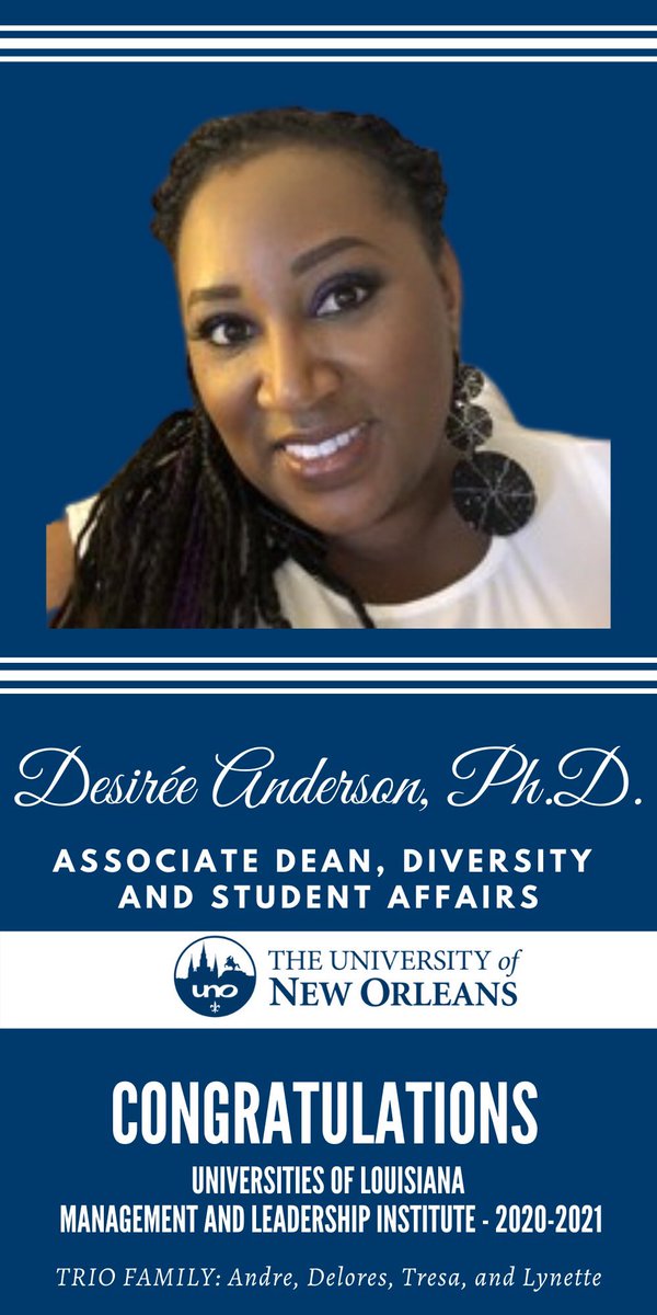 Thank you to the Trio family of Lynette, Tresa, Andre, and Delores for the congratulations graphic they created.