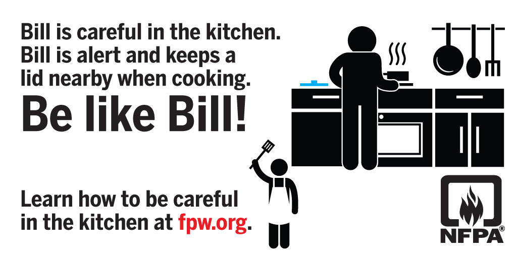 Put a lid on it! Always keep a lid nearby when cooking. If a small grease fire starts, slide the lid over the pan and turn off the burner. #FirePreventionWeek #CitySC