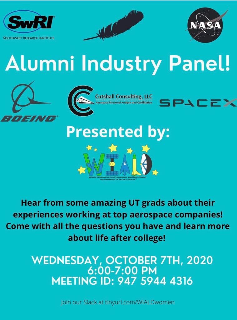 UWiald's tweet photo. Our third general meeting of the semester is TONIGHT at 6pm! We will hear from a few amazing UT graduates as they tell us about life and career opportunities after college! We hope to see you there!🚀🤘 https://t.co/XAbZlD16el