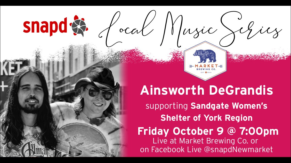 Friday at 7pm <a href="/getsnapd/">snapd</a> Music Series presents Ryan Ainsworth &amp; Manny DeGrandis. Watch online or in-person <a href="/MarketBrewing/">Market Brewing Co.</a>. Details at newmarket.snapd.com/events/view/13… Donations to Sandgate Women's Shelter of York Region #live #music #aurora #bradford #georgina #newmarket #yorkregion